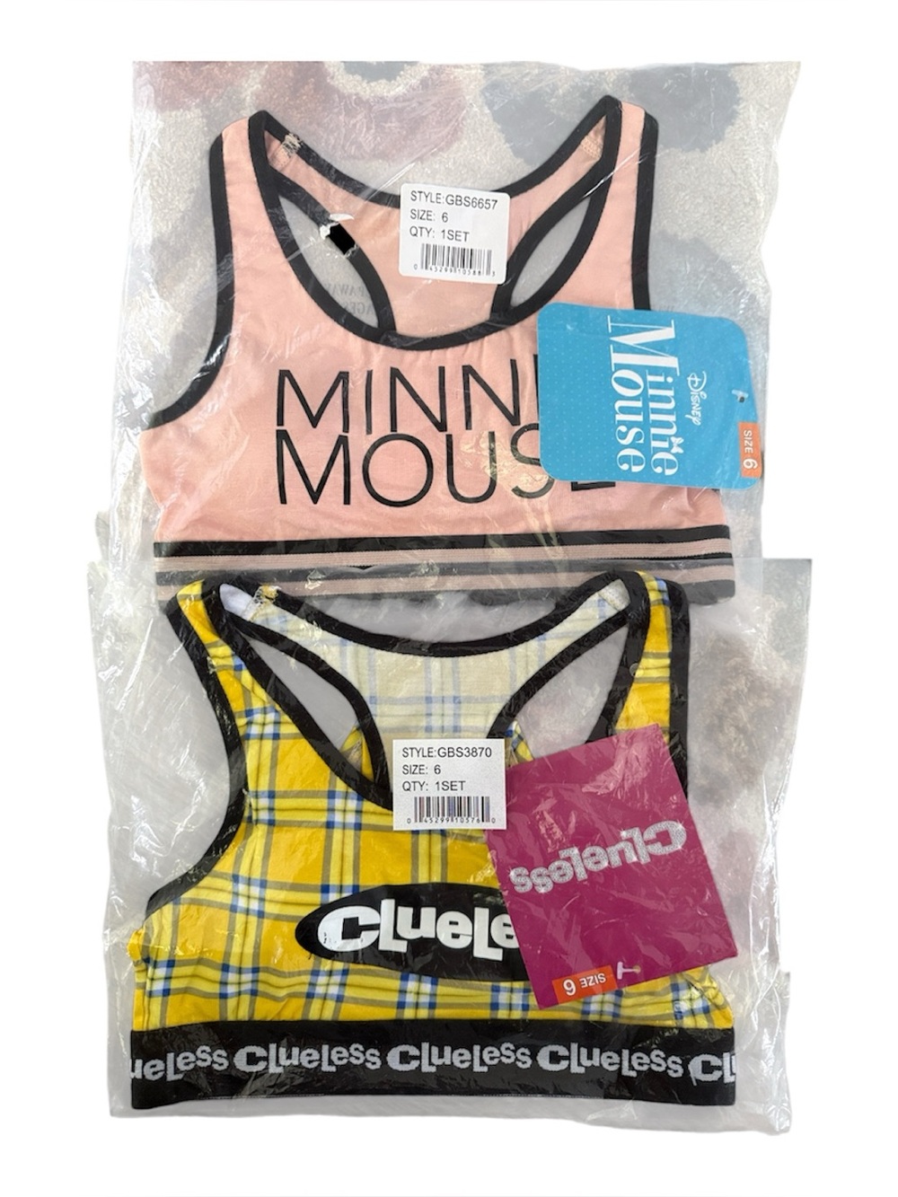 Girls Minnie Mouse Pink & Clueless Bra And Panty Set